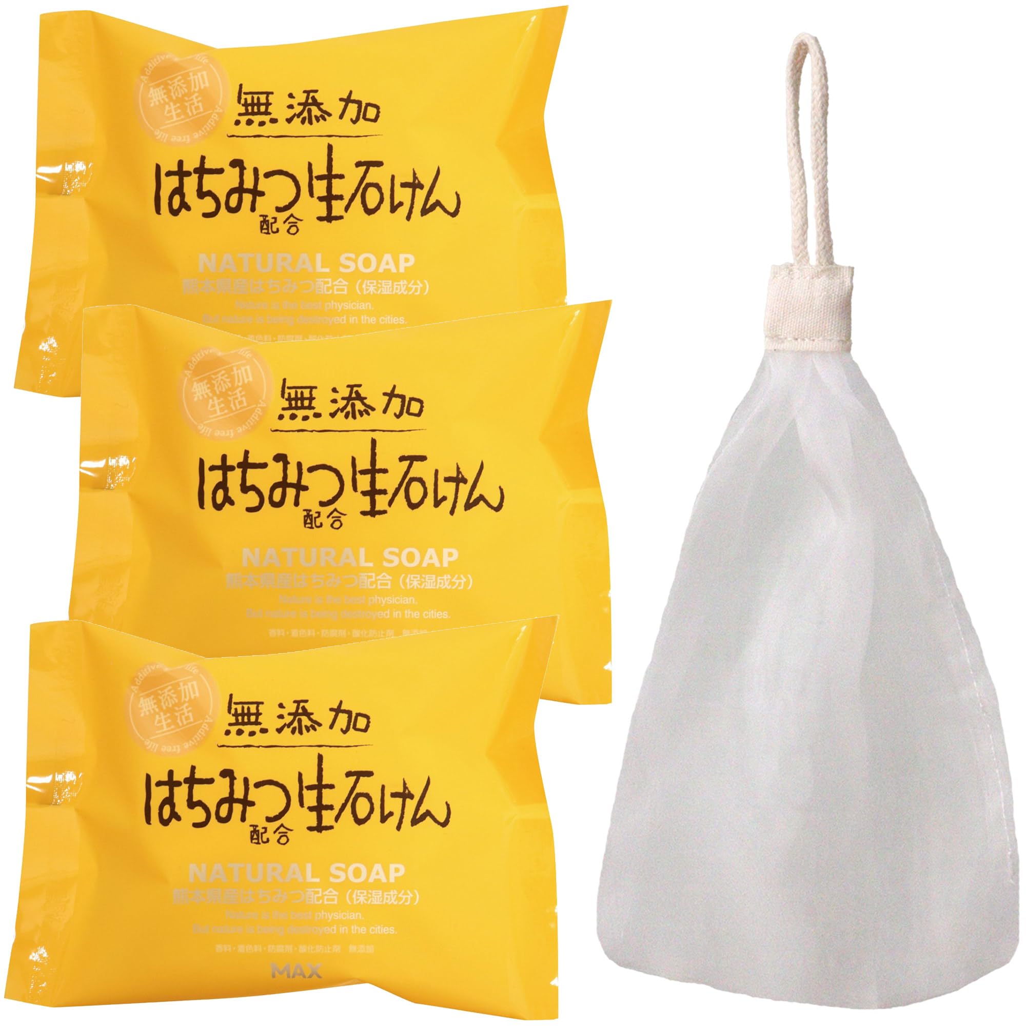Amazon | 無添加生活 無添加はちみつ生石けん 80g 3個セット 固形石鹸